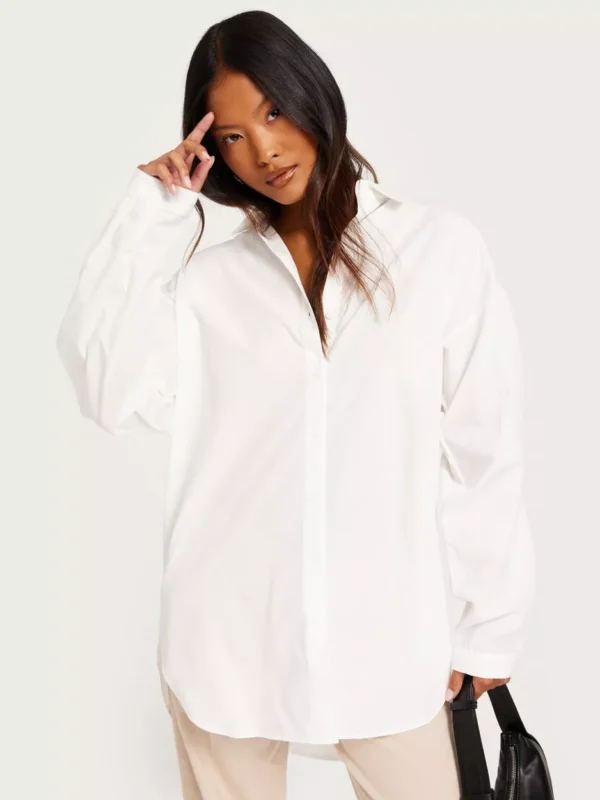 JJXX - Skjorter - White - Jxmission Ls Oversize Shirt Noos - Bluser og skjorter - Dress shirts