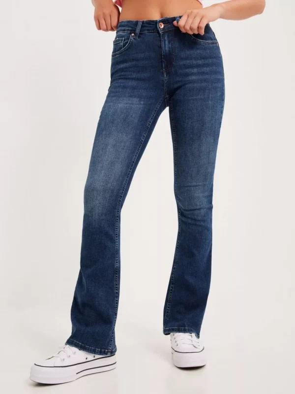 Only - Flare jeans - Dark Blue Denim - Onlblush Mid Flared Dnm TAI021 Noos - Jeans
