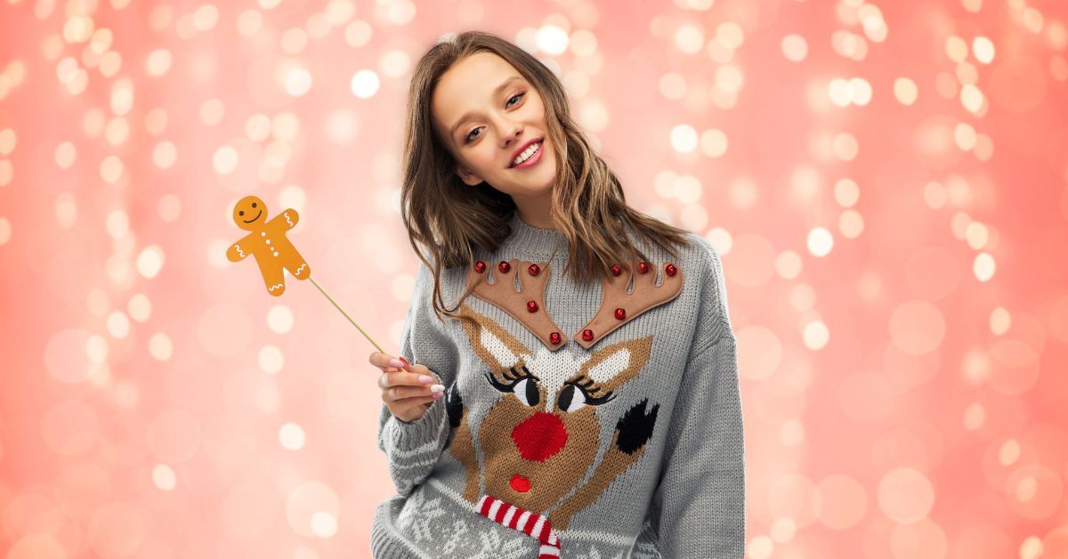 Kvinde med sød julesweater