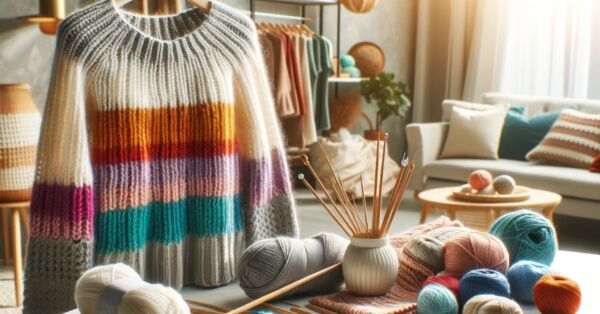 Moderne strikket sweater